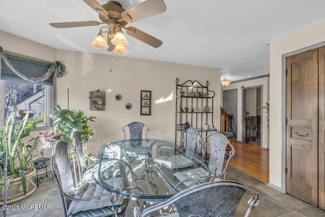 105 Geranium Ct, Toms River, NJ 08753 - dining space featuring a ceiling fan and tile patterned floors