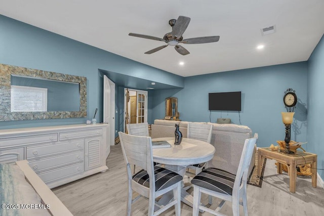 105 Geranium Ct, Toms River, NJ 08753 - dining room featuring light wood-style flooring and ceiling fan