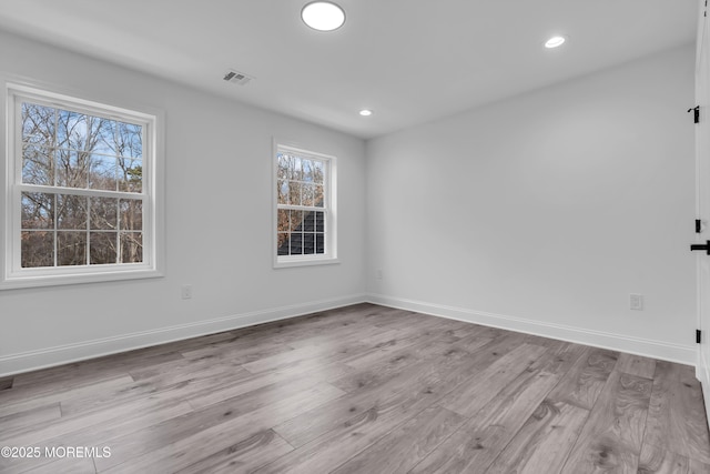 empty room featuring light hardwood / wood-style flooring