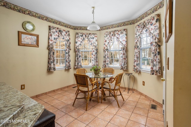 view of tiled dining room