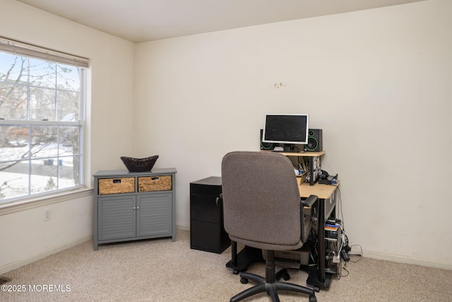 office with light carpet