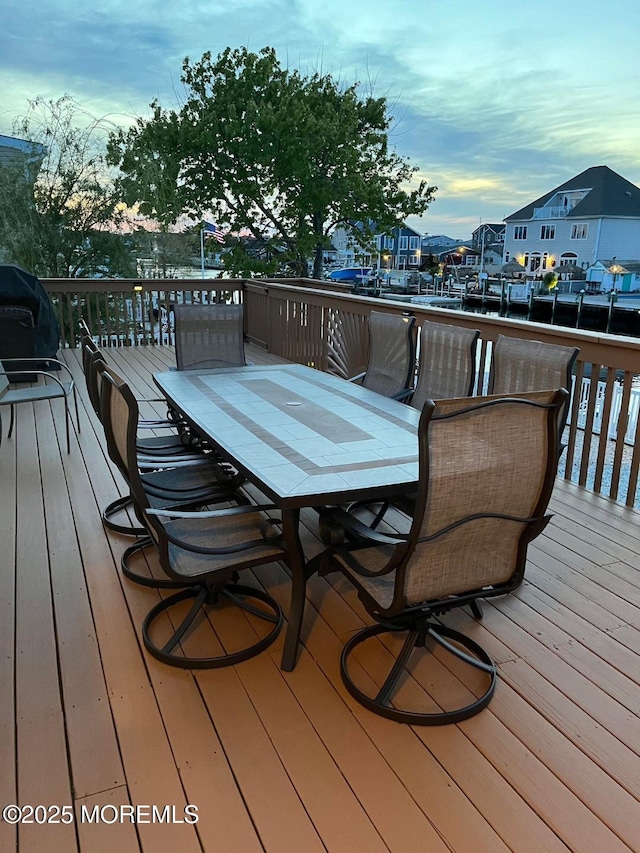 view of deck at dusk