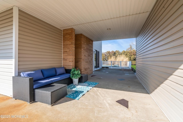 view of patio with an outdoor hangout area