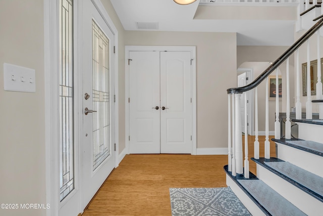 entryway featuring light hardwood / wood-style flooring