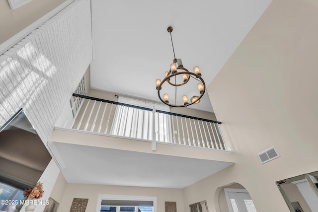 room details with a notable chandelier