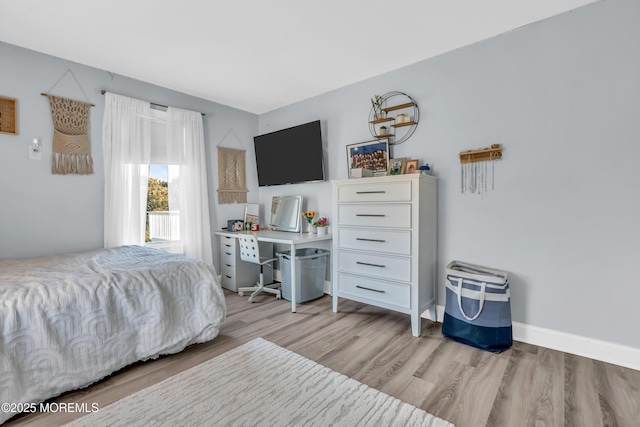 bedroom featuring light hardwood / wood-style floors