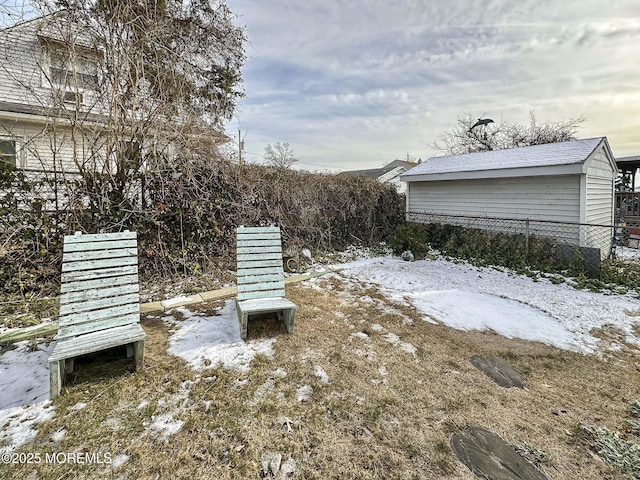 view of snowy yard