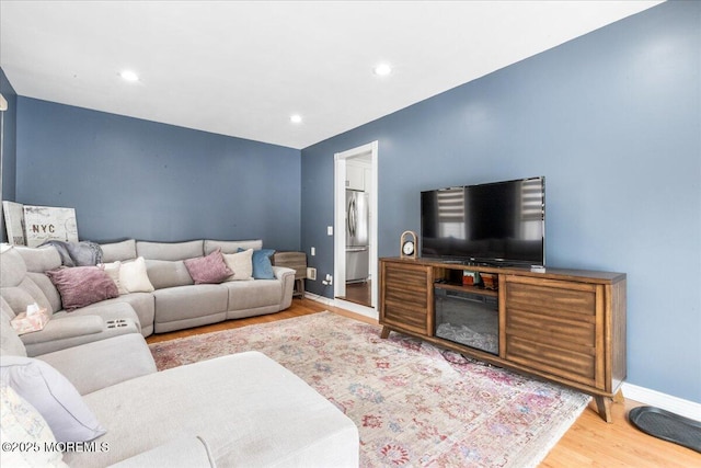 living room featuring wood-type flooring