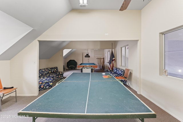 131 Douglas Dr, Jackson, NJ 08527 - game room with vaulted ceiling and carpet floors