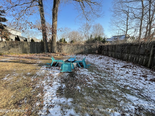 view of snowy yard