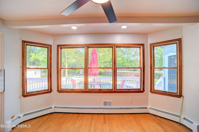 705 Princeton Rd, Lanoka Harbor, NJ 08734 - empty room featuring healthy amount of natural light, light wood-style flooring, recessed lighting, and a ceiling fan