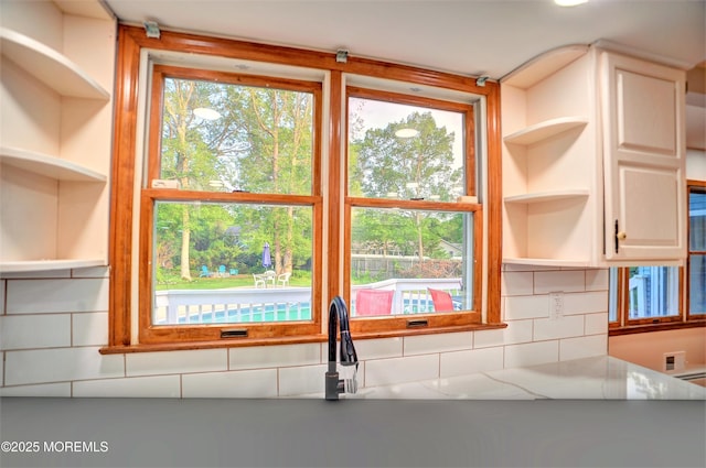 705 Princeton Rd, Lanoka Harbor, NJ 08734 - kitchen view of open shelves and decorative backsplash