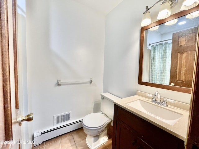 705 Princeton Rd, Lanoka Harbor, NJ 08734 - bathroom featuring a baseboard radiator, toilet, tile patterned flooring, and vanity