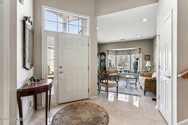 view of tiled foyer entrance