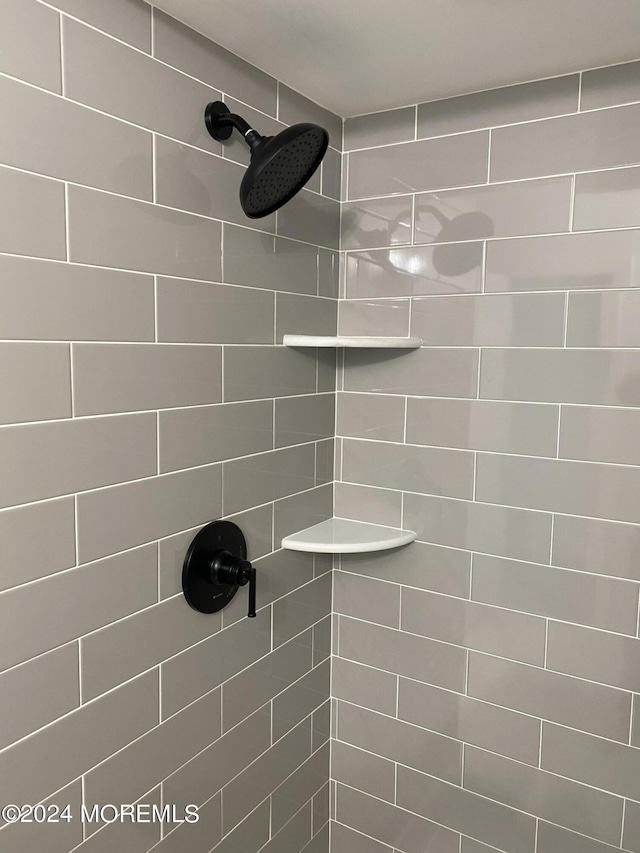 interior details featuring tiled shower