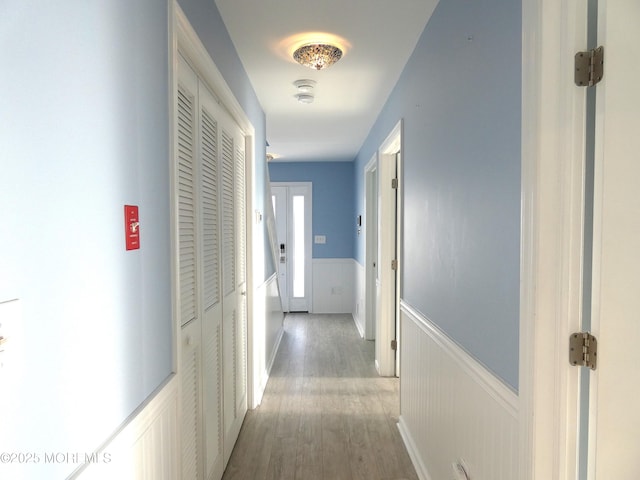 hall featuring light hardwood / wood-style flooring