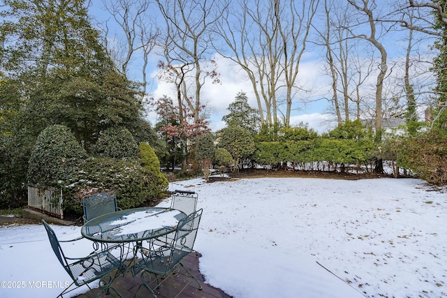 view of snowy yard