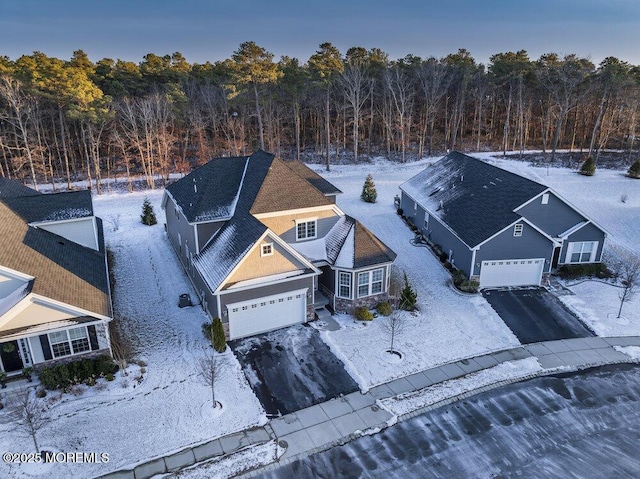 view of snowy aerial view