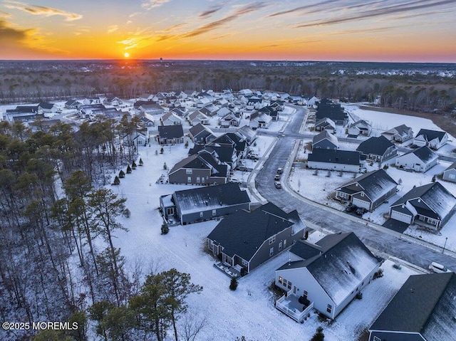 view of snowy aerial view