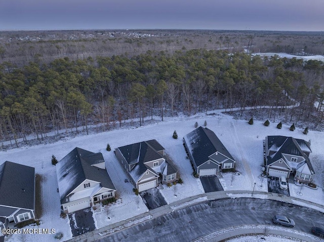 view of snowy aerial view