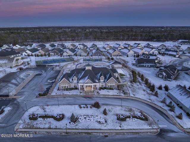 view of snowy aerial view