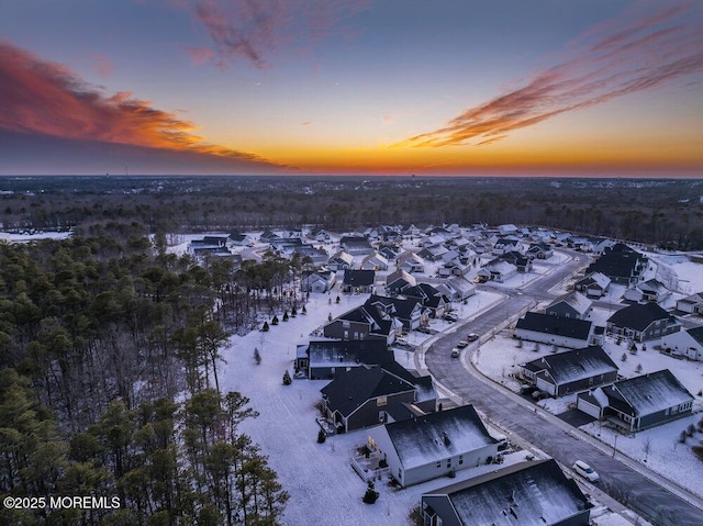 view of snowy aerial view