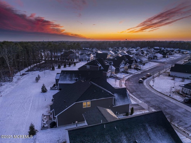 view of snowy aerial view