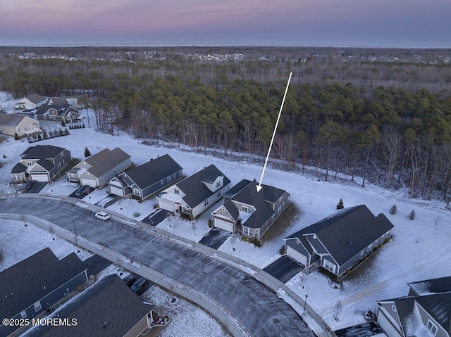 view of snowy aerial view