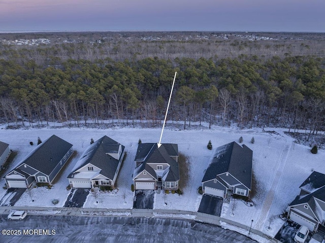 view of snowy aerial view