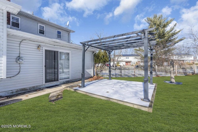 view of patio / terrace featuring a pergola