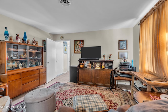 living room featuring light hardwood / wood-style floors