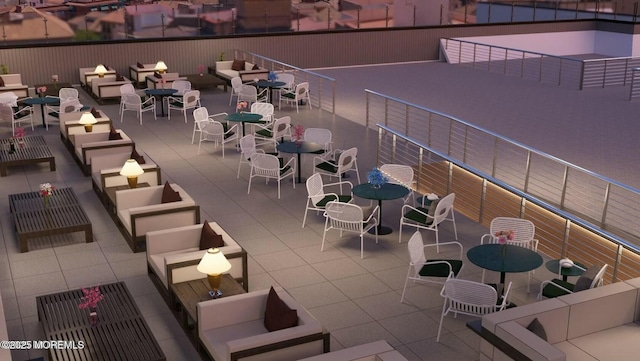 view of patio featuring outdoor dining space and an outdoor living space