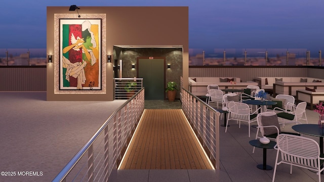 exterior space featuring outdoor lounge area