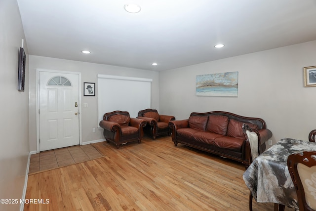 living room featuring light hardwood / wood-style flooring