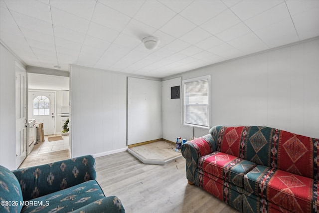 living room featuring light hardwood / wood-style flooring