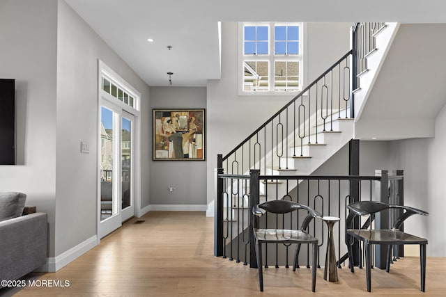 foyer featuring light hardwood / wood-style floors