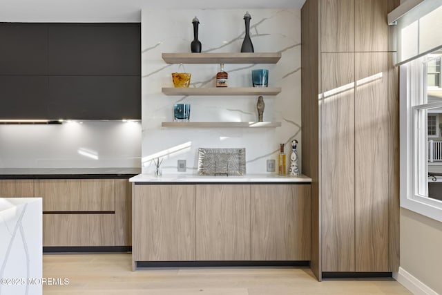 kitchen featuring light wood-type flooring