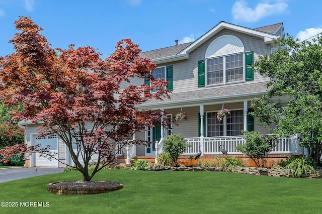 view of front of house featuring a front lawn