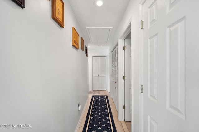 hall featuring light hardwood / wood-style floors