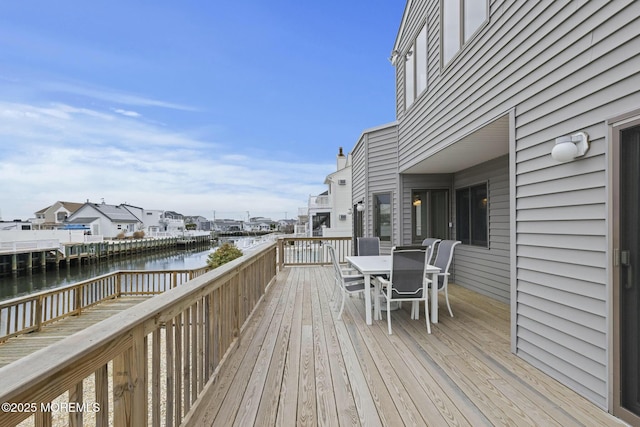 deck with a water view