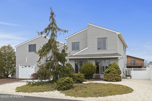 view of front of house with a garage