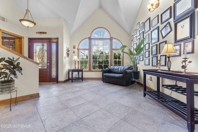 18 Tall Oaks Ct, Old Bridge, NJ 08857 - entrance foyer with baseboards and high vaulted ceiling