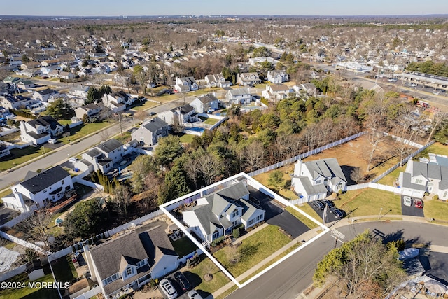 drone / aerial view with a residential view