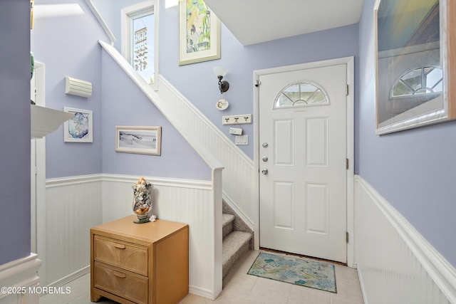 view of tiled foyer entrance