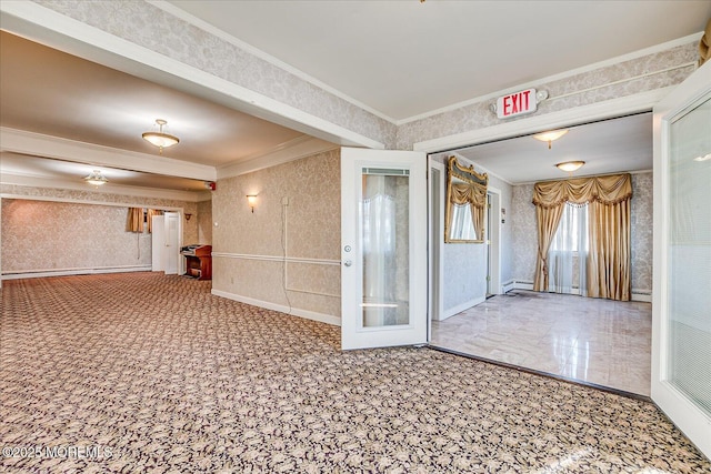 empty room with crown molding