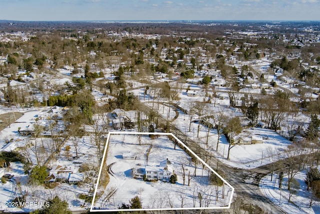 view of snowy aerial view