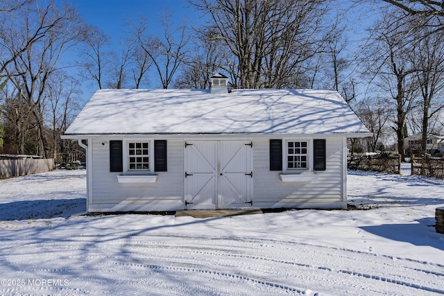 view of snow covered structure