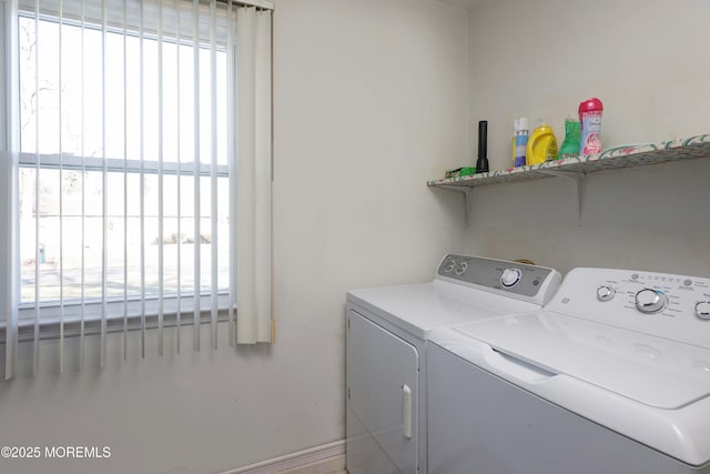 laundry area featuring separate washer and dryer