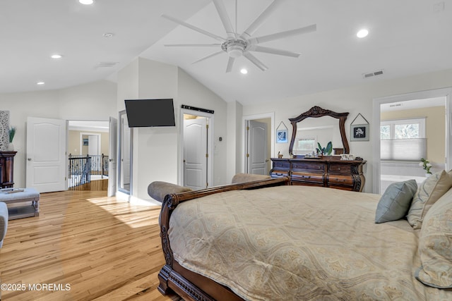 9 Mehar Ct, Jackson, NJ 08527 - bedroom with vaulted ceiling, light wood-style floors, recessed lighting, and ceiling fan