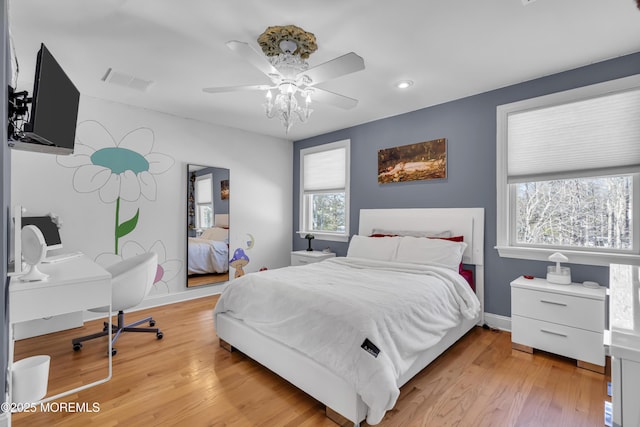 9 Mehar Ct, Jackson, NJ 08527 - bedroom featuring baseboards, light wood-type flooring, recessed lighting, and ceiling fan